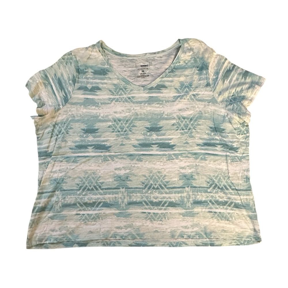 Sonoma Blue White Everyday Short Sleeve Tee Size 3X